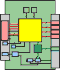 Block diagram for TORNADO-AKU095/FMC AMC-module with Kintex Ultrascale FPGA and FMC-site