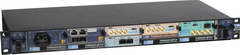 TORNADO-MTCA modular DSP system including TORNADO-AZU+/FMC+ AMC-module with AD/DA FMC-submodule, TORNADO-A6678/FMC AMC-module with AD/DA FMC-submodule, TORNADO-ARX1 RF AMC-module and T/AX-DSFPX AMC-module with 10GbE SFP+ LAN/WAN ports, all installed into MicroTCA 1U chassis with 10GbE switching fabric